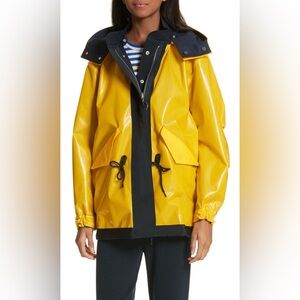 Tory Burch Sport Navy/ Cyber Yellow Reversible Rain Jacket XS/S $498
